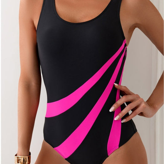 Sports Sports Swimsuit Color Matching One-piece Backless